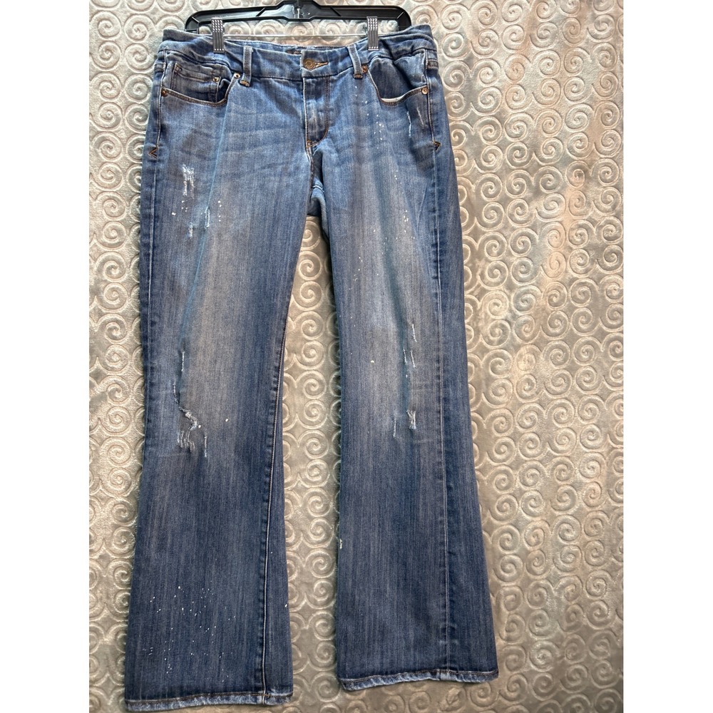 Seven7‎ Jeans Womens Size 27 Boot Cut Medium Wash Distressed Denim